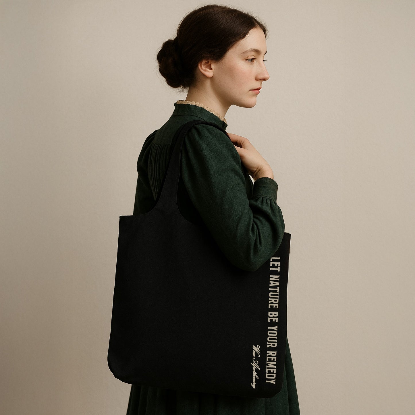 Black Canvas Tote Bag – Let Nature Be Your Remedy
