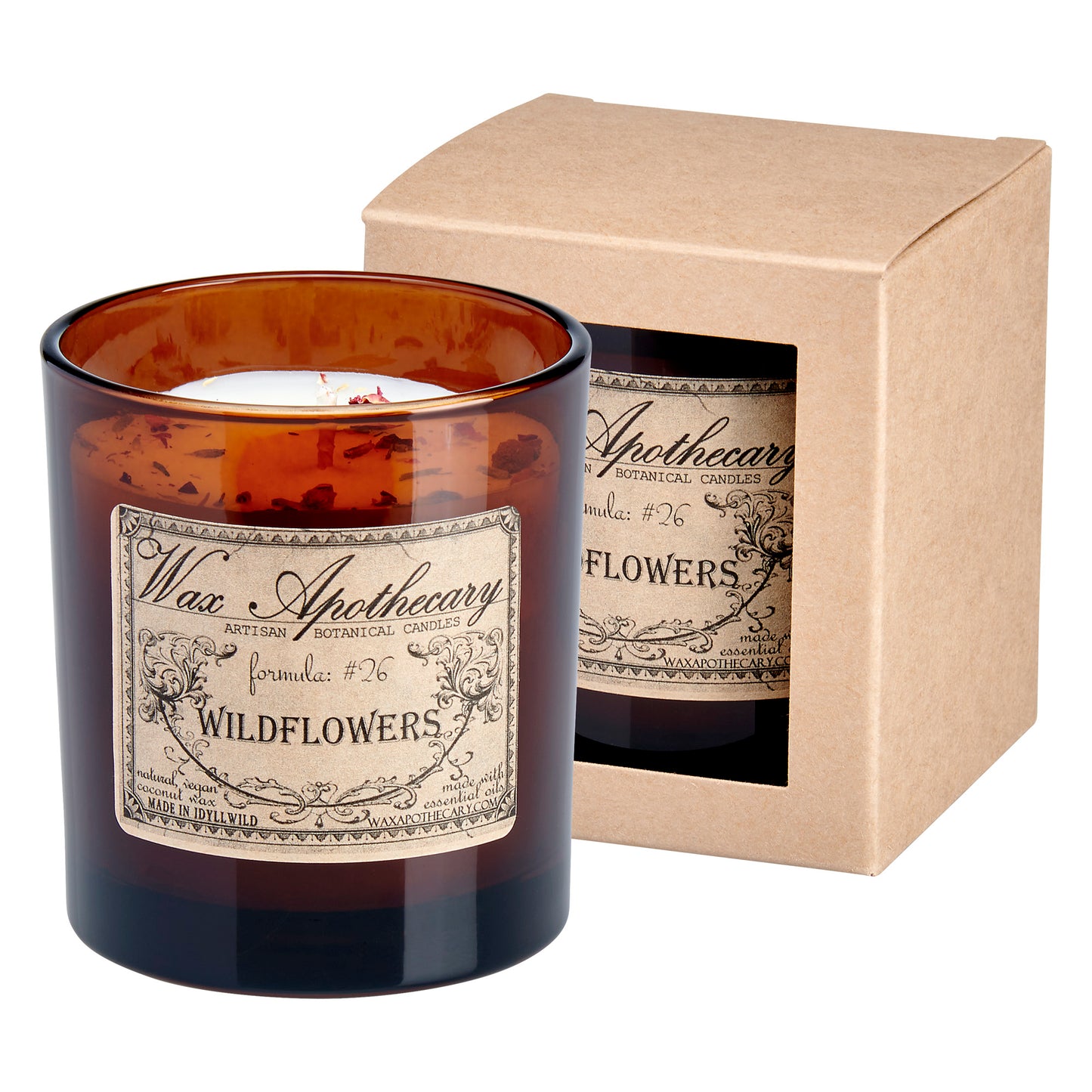 9 oz Wildflowers Artisan Amber Glass Candle