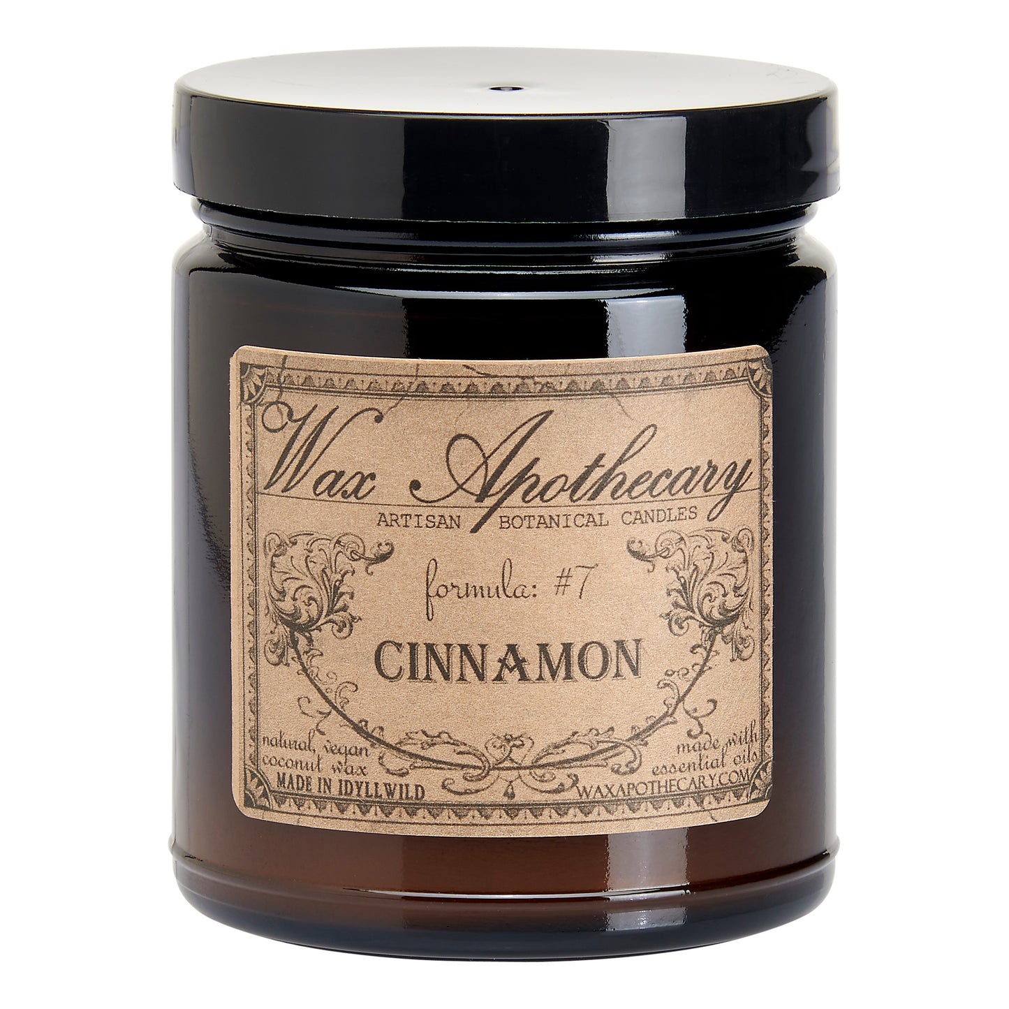 6 oz Botanical Candle in Amber Glass Jar - Cinnamon