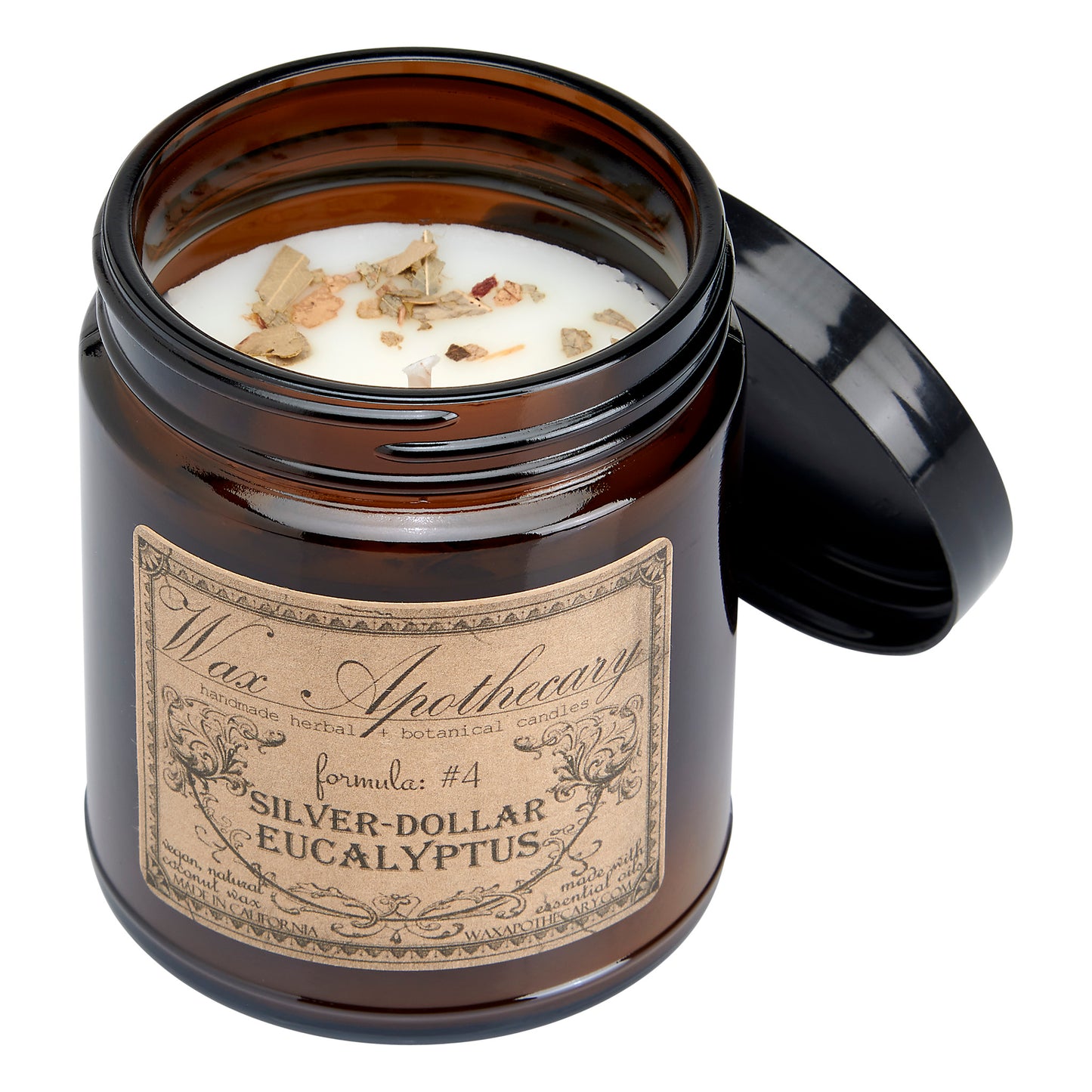6 oz Botanical Candle in Amber Glass Jar - Silver-Dollar Eucalyptus