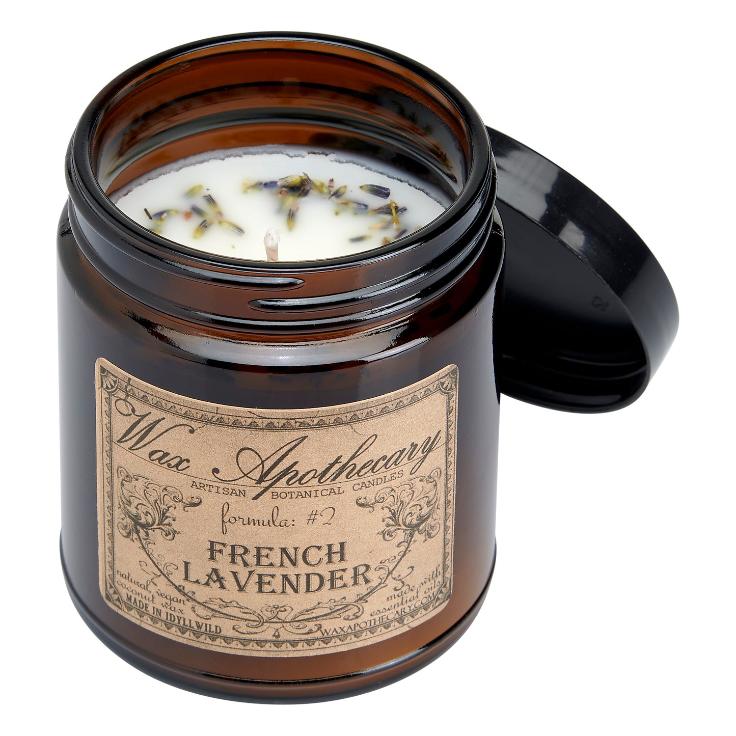 6 oz Botanical Candle in Amber Glass Jar - French Lavender