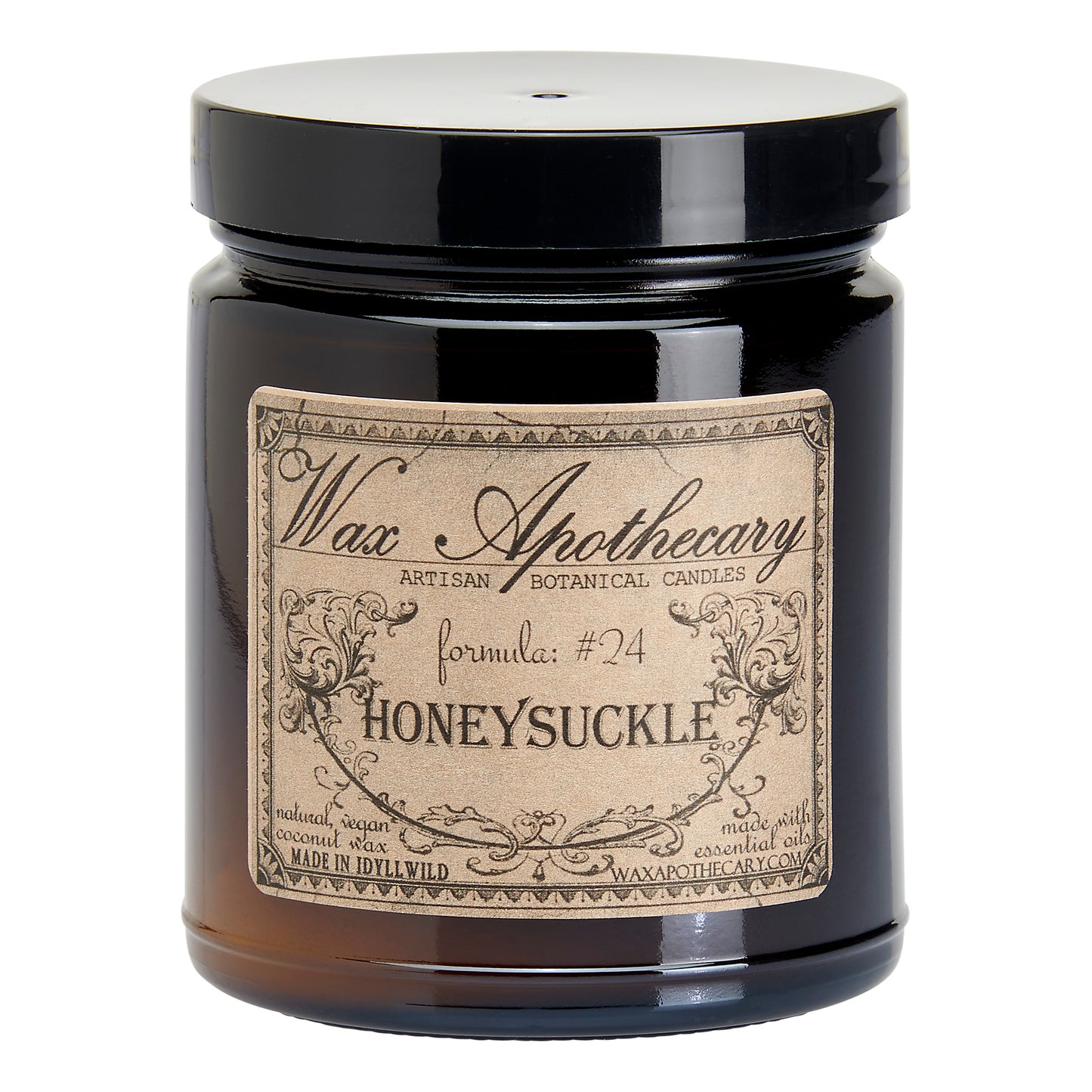6 oz Botanical Candle in Amber Glass Jar - Honeysuckle *Seasonal