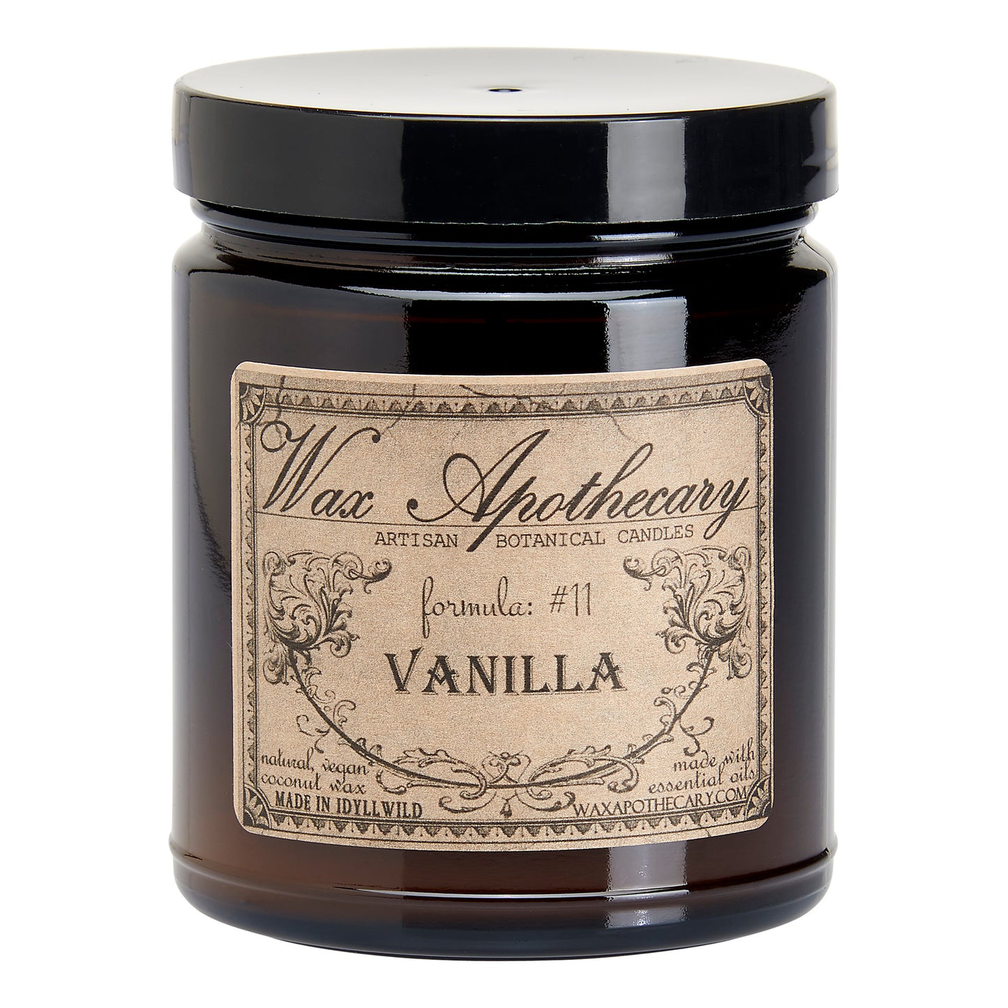6 oz Botanical Candle in Amber Glass Jar - Vanilla