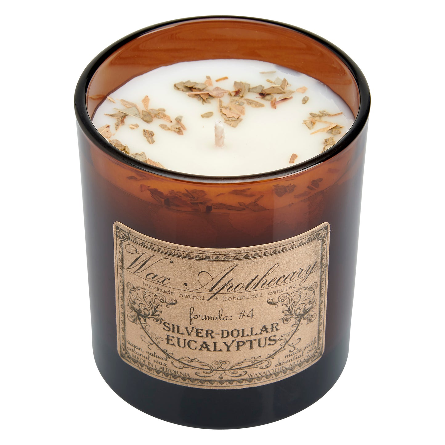9 oz Silver-Dollar Eucalyptus Artisan Amber Glass Candle