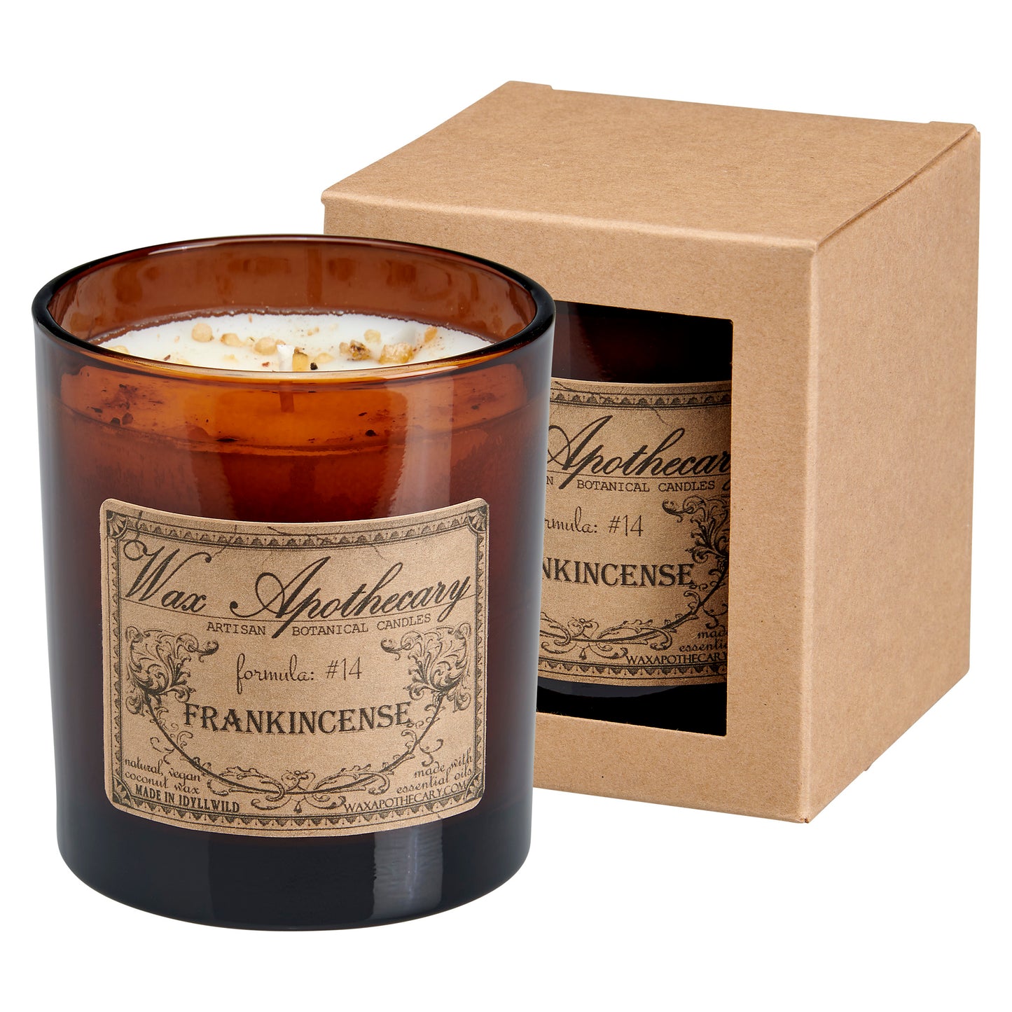 9 oz Frankincense Artisan Amber Glass Candle