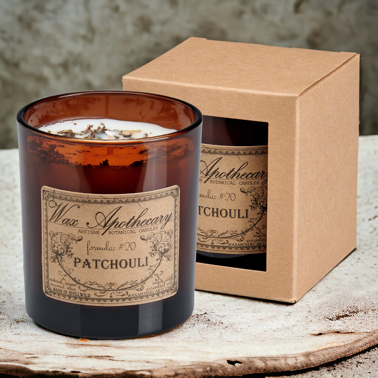 9 oz Patchouli Artisan Amber Glass Candle