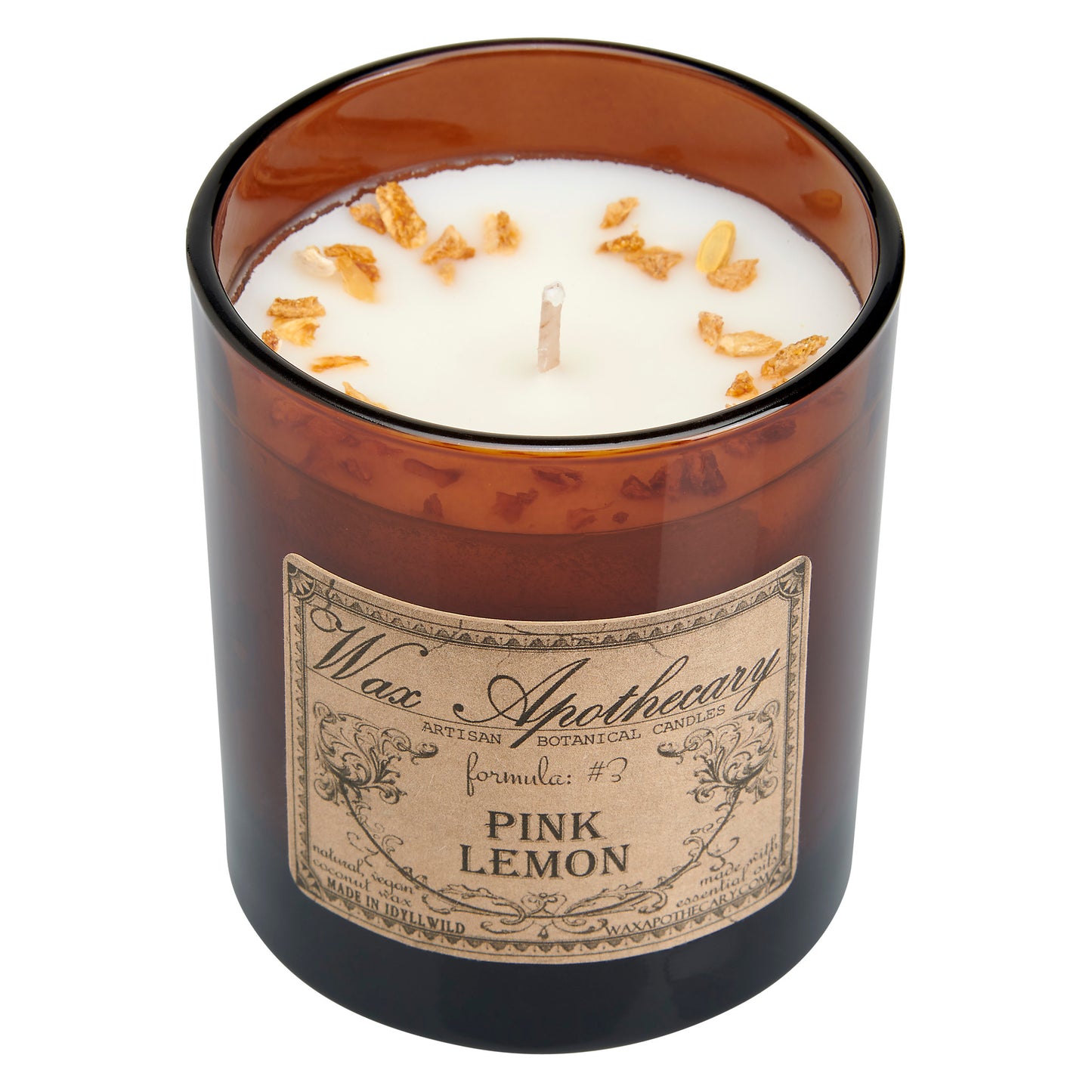 9 oz Pink Lemon Artisan Amber Glass Candle