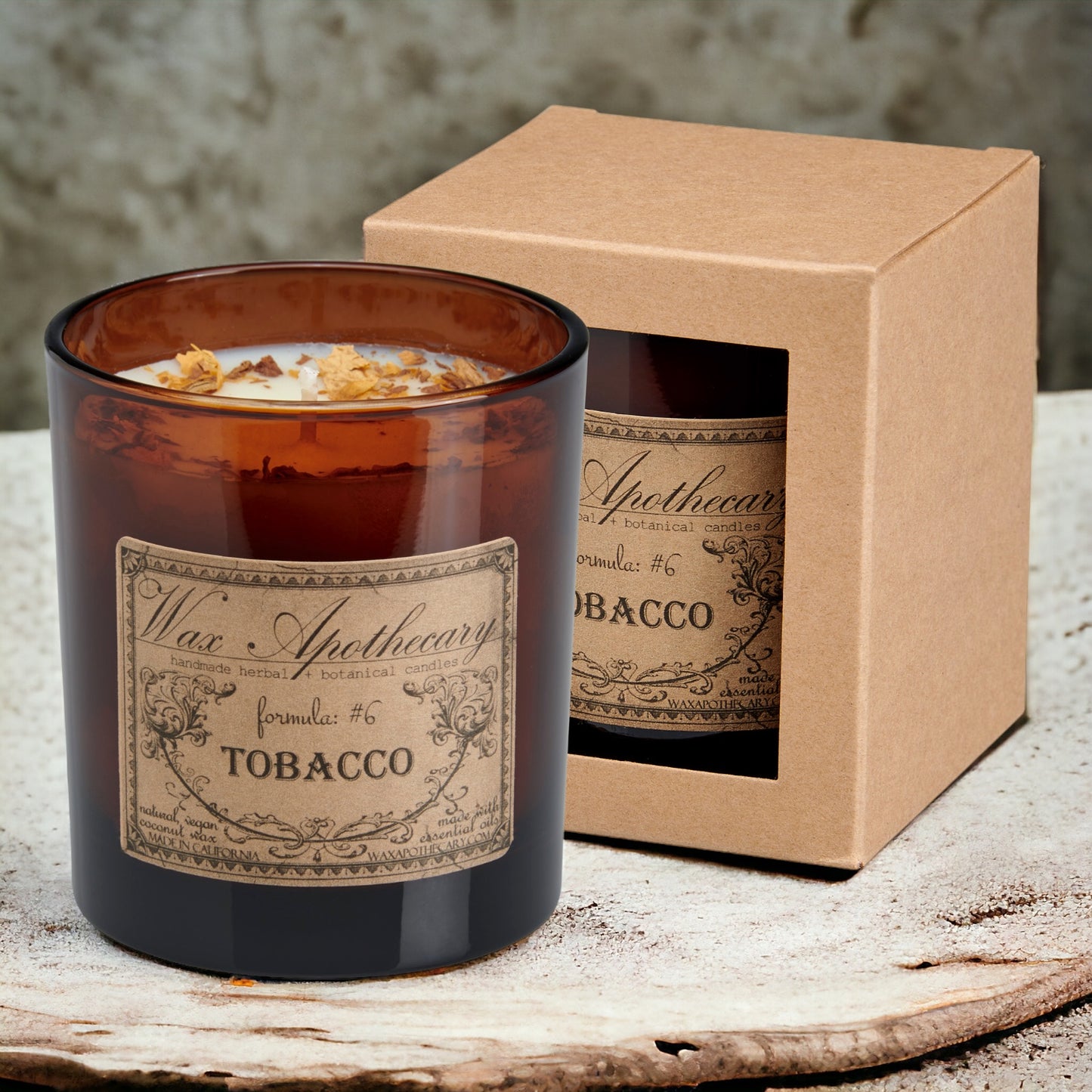 9 oz Tobacco Artisan Amber Glass Candle