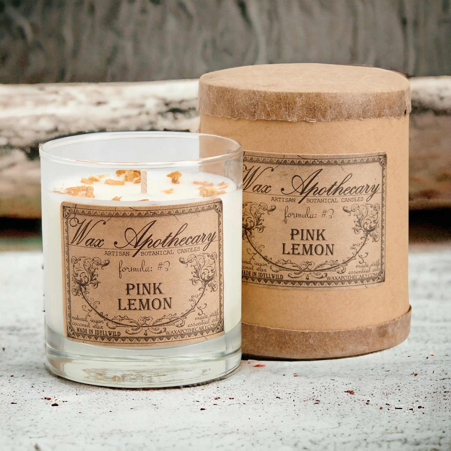 Pink Lemon 7 oz Botanical Candle in Scotch Glass
