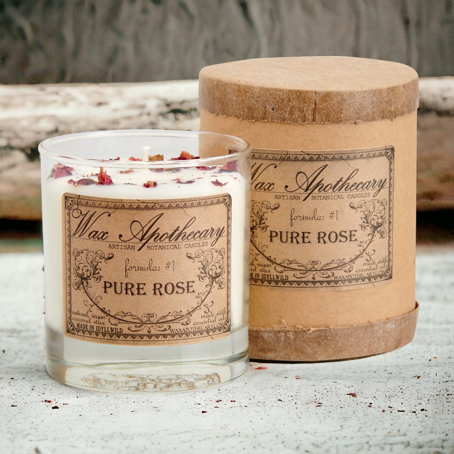 Pure Rose 7 oz Botanical Candle in Scotch Glass