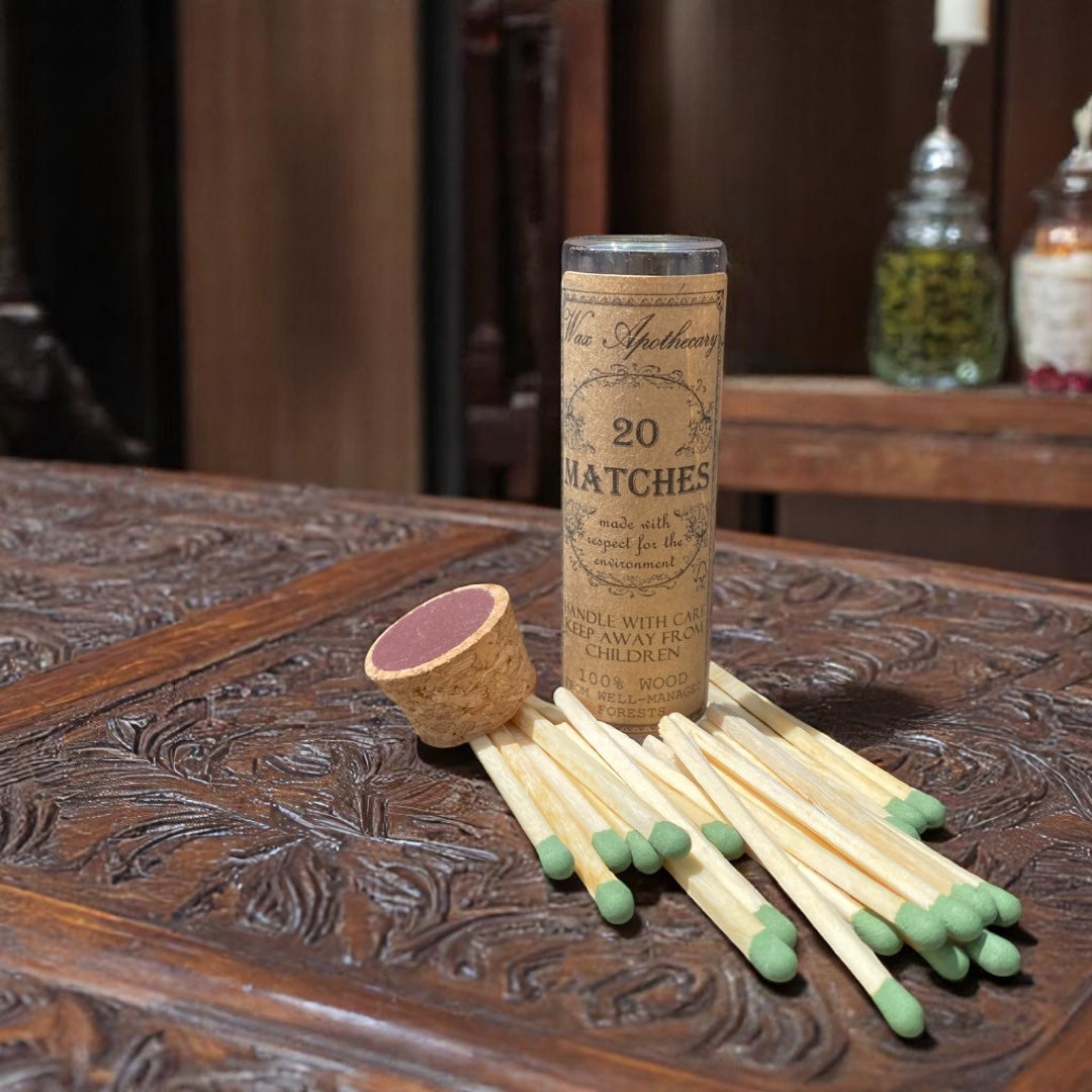Matches in Glass Vial with Cork Lid & Striker