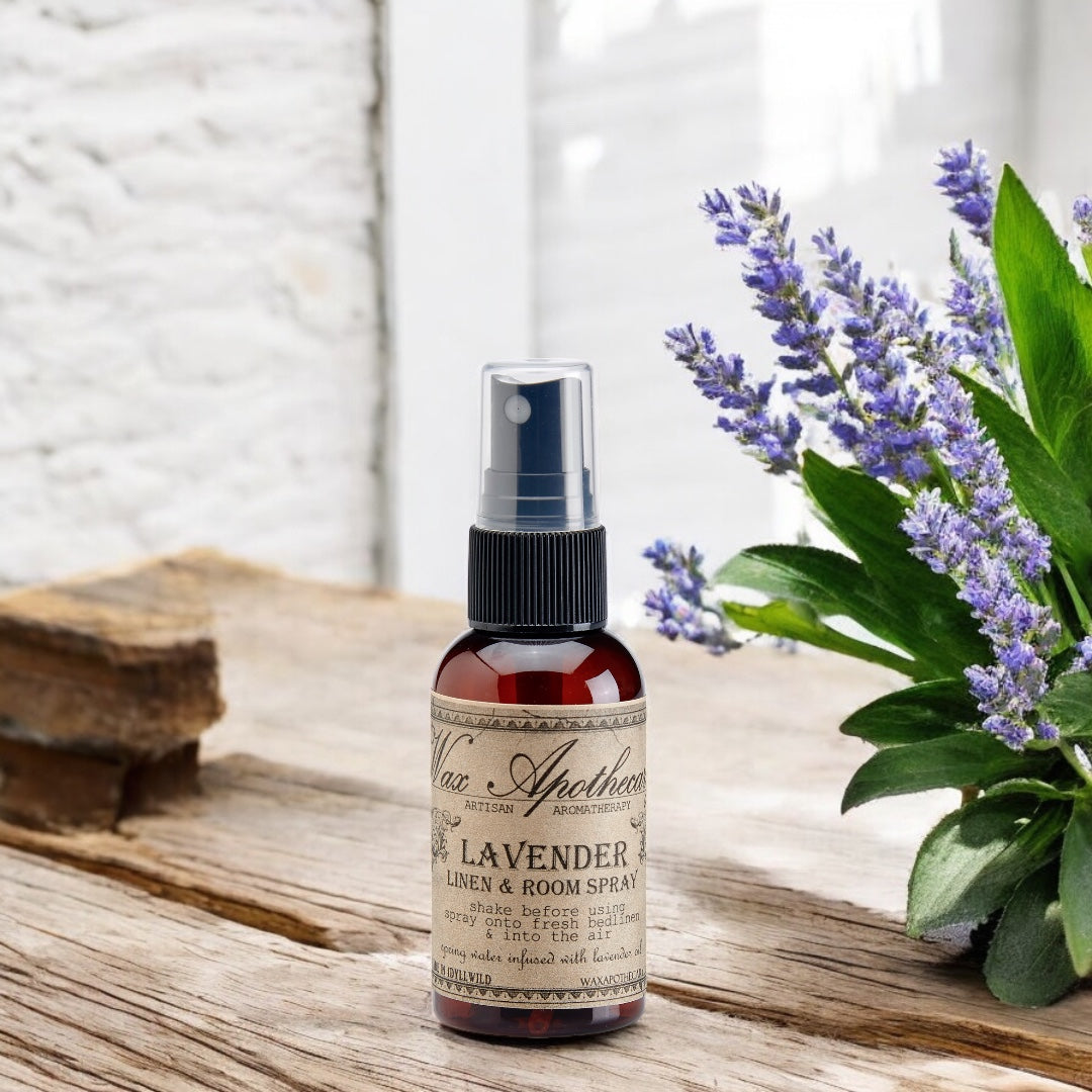Lavender Aromatherapy Gift Set with Candle, Spray in Satin Bag