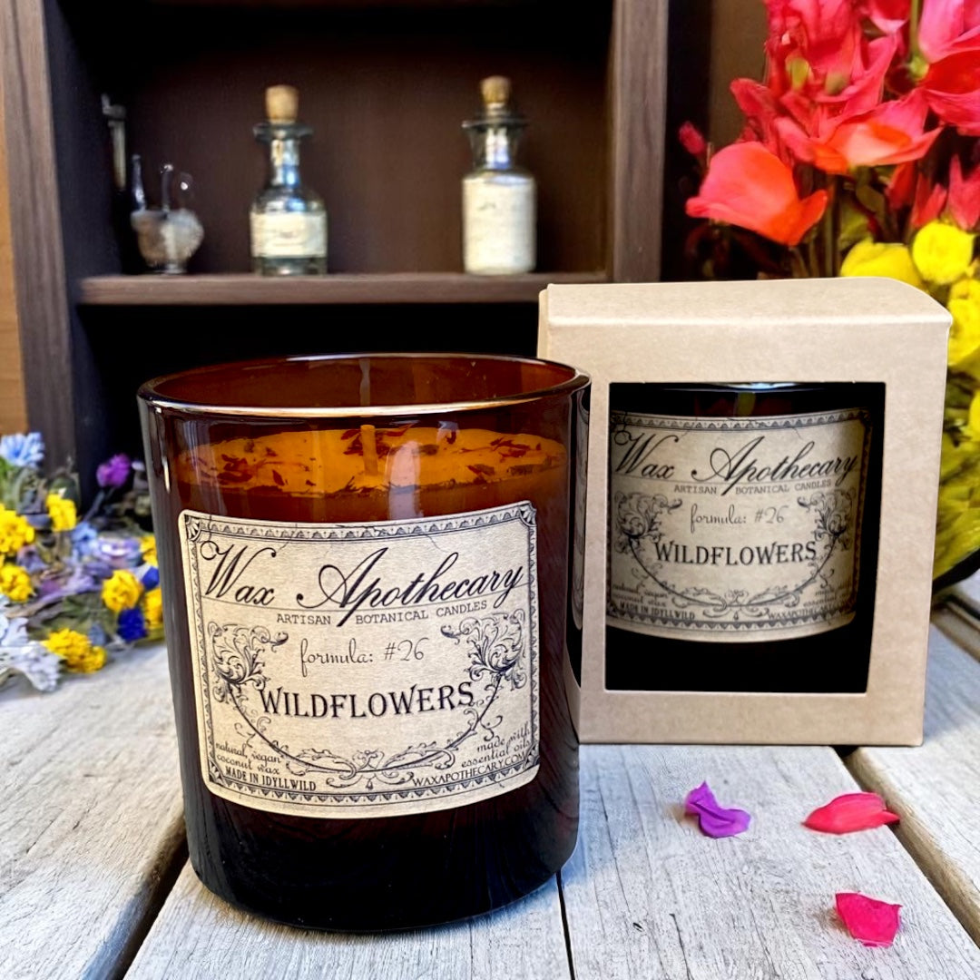 9 oz Wildflowers Artisan Amber Glass Candle