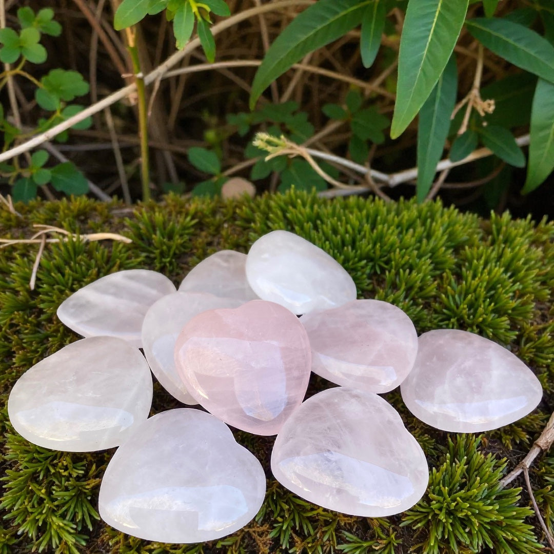 💖Rose Quartz Crystal 1" Heart Stones 💕✨