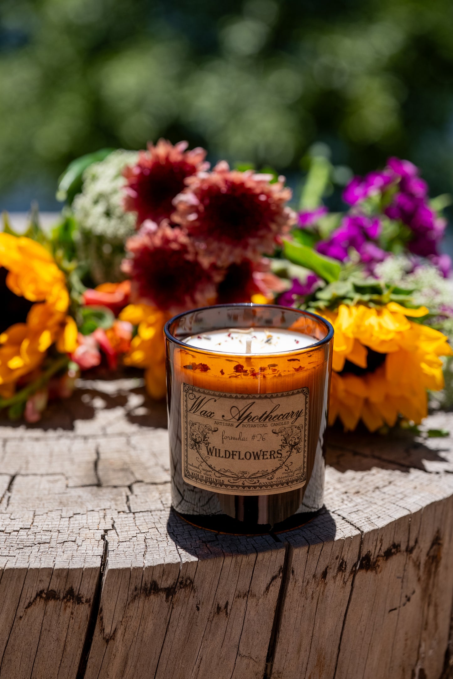 9 oz Wildflowers Artisan Amber Glass Candle