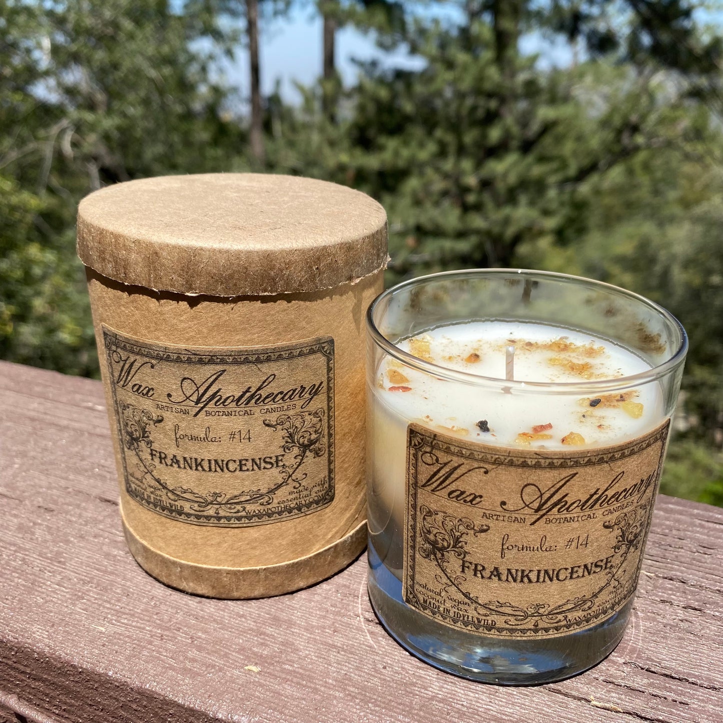 Frankincense 7 oz Botanical Candle in Scotch Glass