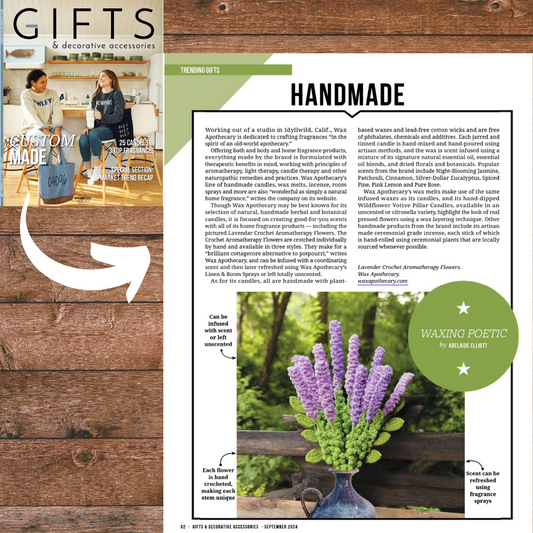 WAX APOTHECARY FEATURED in GIFTS & DEC MAGAZINE