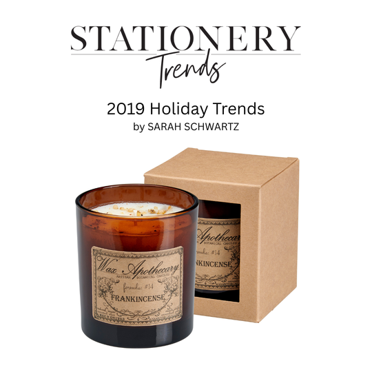 Wax Apothecary’s Frankincense Candle Featured in Stationery Trends’ 2019 Holiday Editorial