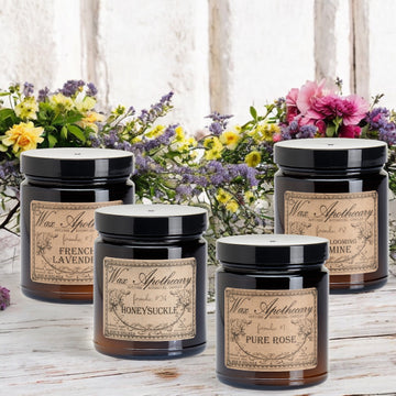 6 oz Amber Jar Candle Bundle (Set of 4) : Flower Power