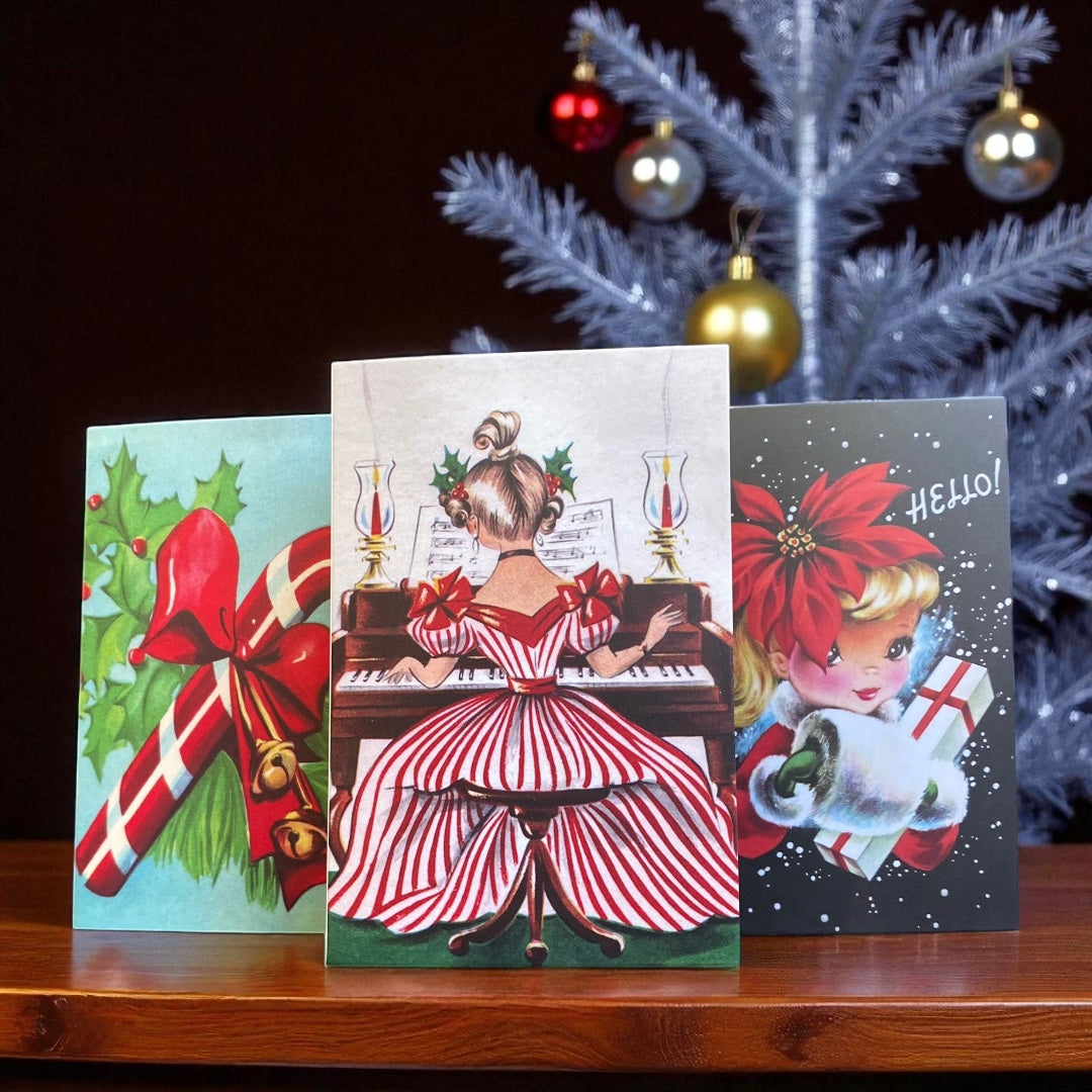 Victorian & Vintage Christmas & Holiday Card with Envelope & Seal Set