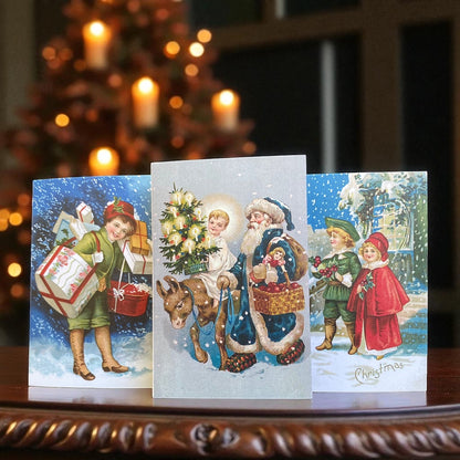 Victorian & Vintage Christmas & Holiday Card with Envelope & Seal Set