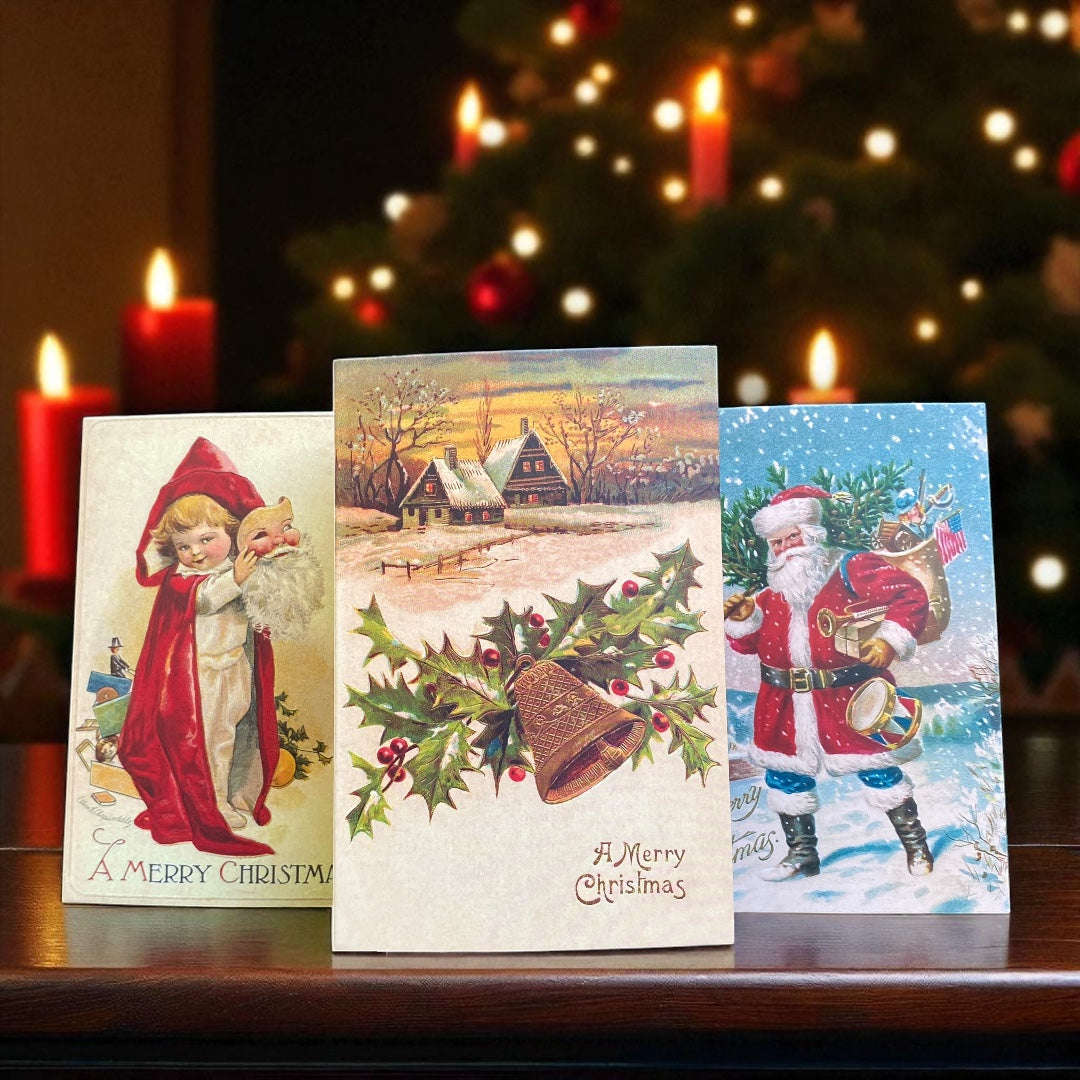 Victorian & Vintage Christmas & Holiday Card with Envelope & Seal Set