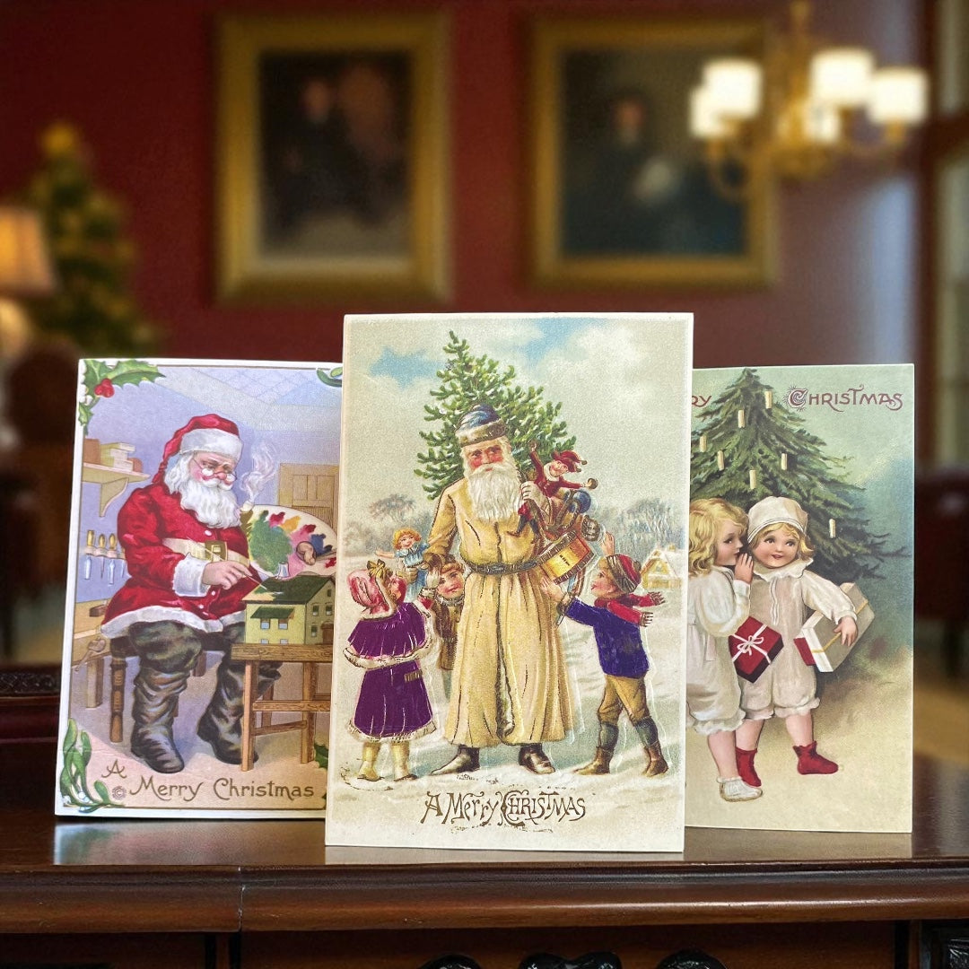 Victorian & Vintage Christmas & Holiday Card with Envelope & Seal Set