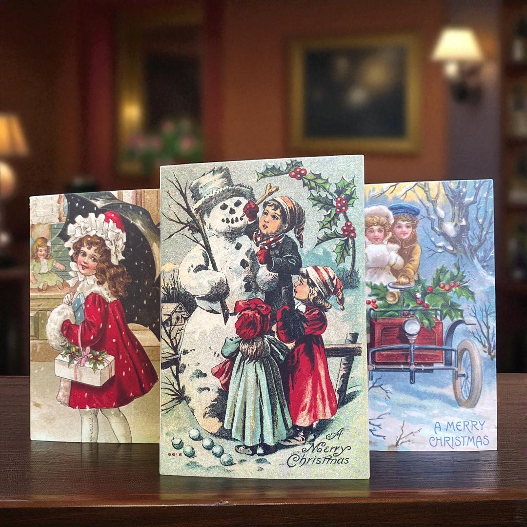Victorian & Vintage Christmas & Holiday Card with Envelope & Seal Set