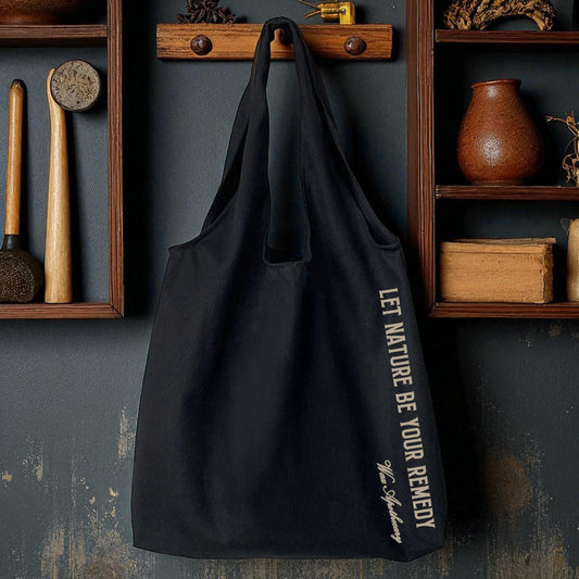 Black Canvas Tote Bag – Let Nature Be Your Remedy