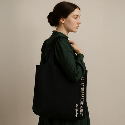 Black Canvas Tote Bag – Let Nature Be Your Remedy