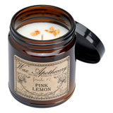 6 oz Botanical Candle in Amber Glass Jar - Pink Lemon