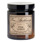 6 oz Botanical Candle in Amber Glass Jar - Pink Lemon