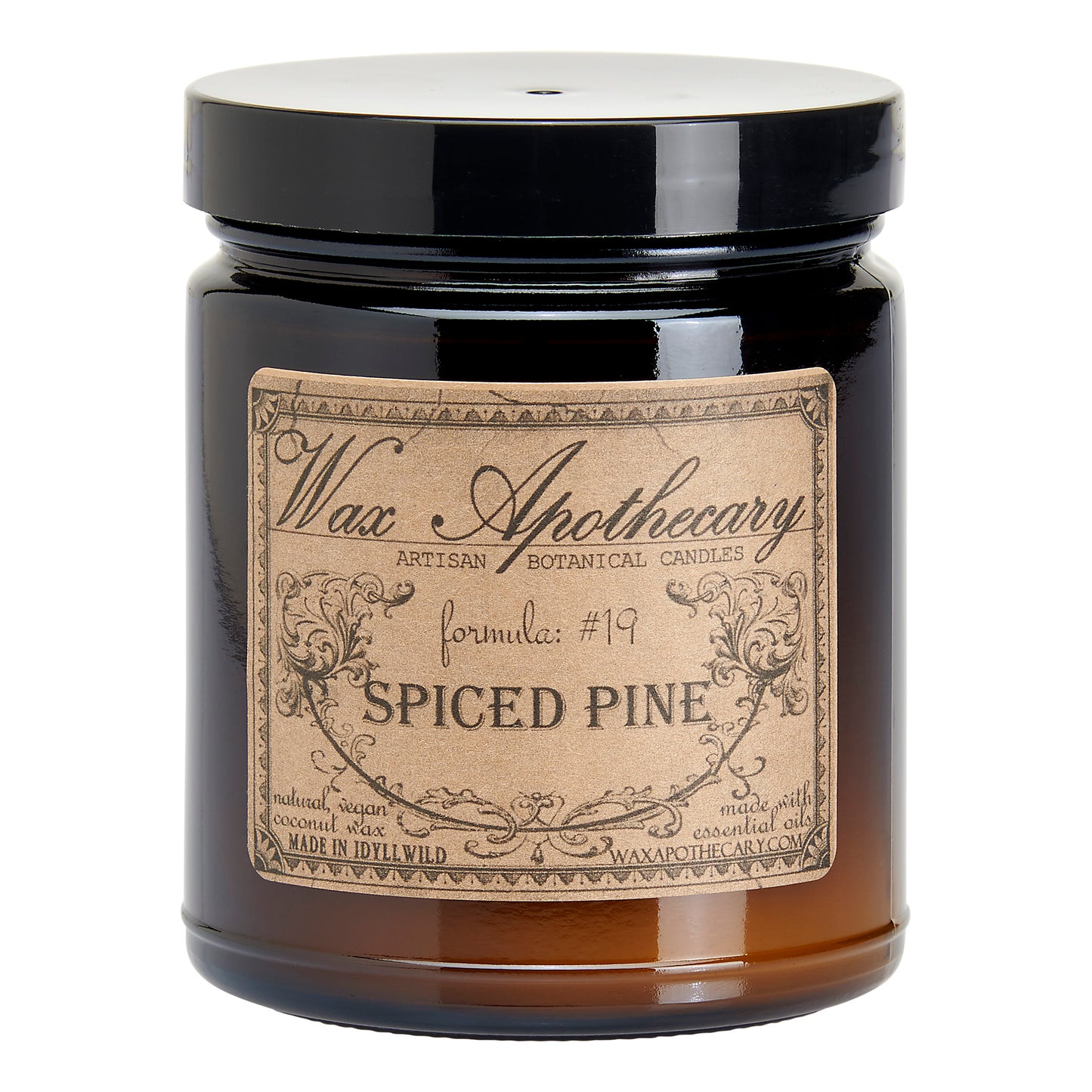 6 oz Botanical Candle in Amber Glass Jar - Spiced Pine *Seasonal