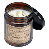 6 oz Botanical Candle in Amber Glass Jar - White Sage