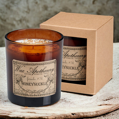 9 oz Honeysuckle Artisan Amber Glass Candle *Seasonal