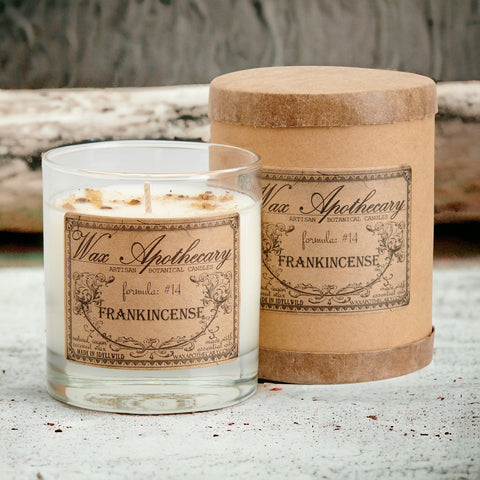Frankincense 7 oz Botanical Candle in Scotch Glass