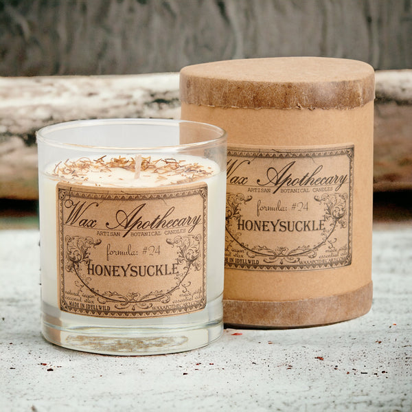 Honeysuckle 7 oz Botanical Candle in Scotch Glass