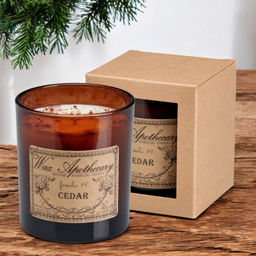 9 oz Cedar Artisan Amber Glass Candle