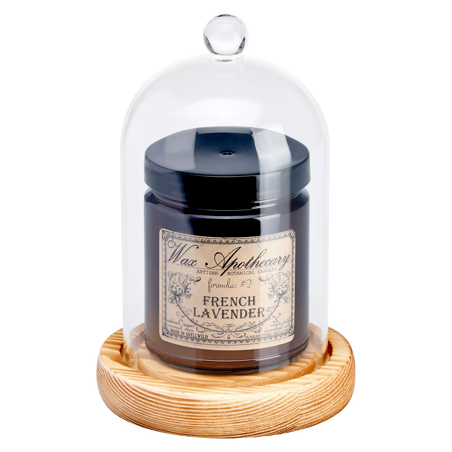 Cloche Glass Bell Jar with Solid Wood Base NEW SIZE