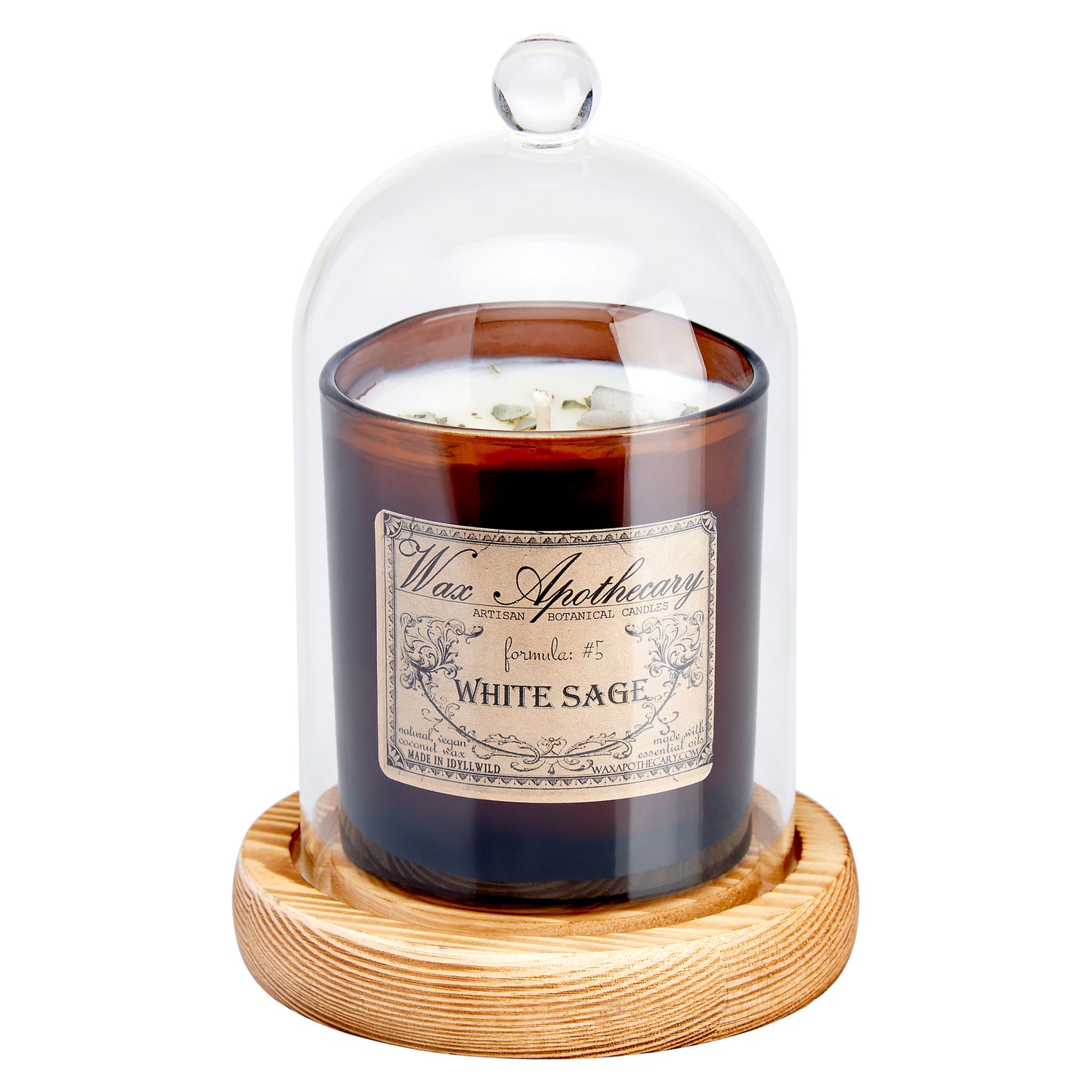 Cloche Glass Bell Jar with Solid Wood Base NEW SIZE