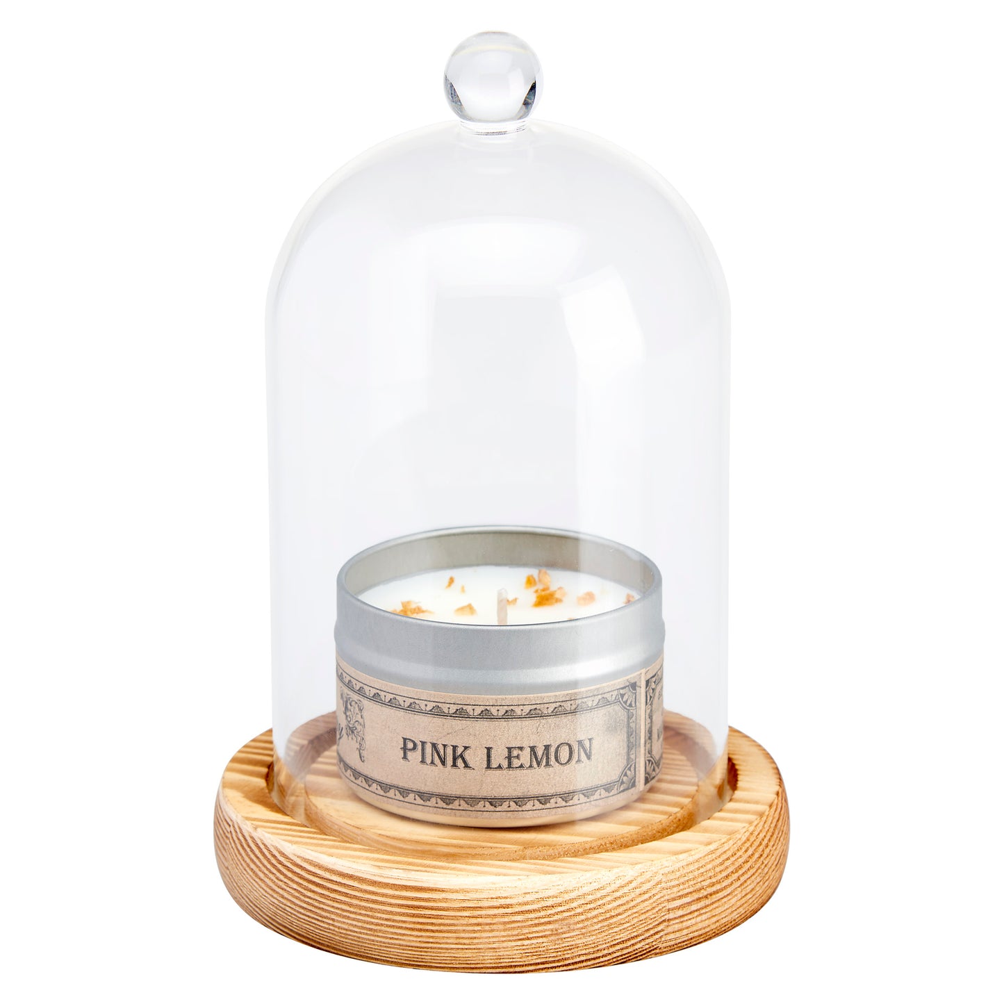 Cloche Glass Bell Jar with Solid Wood Base NEW SIZE