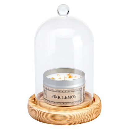Cloche Glass Bell Jar with Solid Wood Base NEW SIZE
