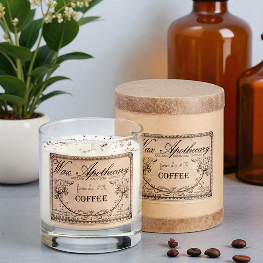Coffee 7 oz Botanical Candle in Scotch Glass