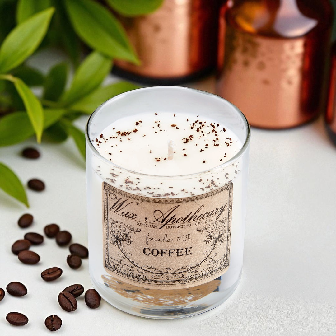 Coffee 7 oz Botanical Candle in Scotch Glass
