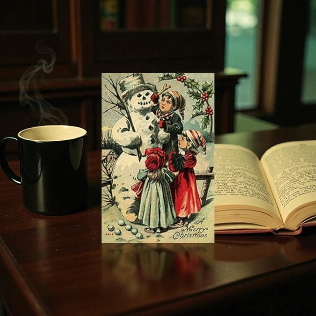 Victorian & Vintage Christmas & Holiday Card with Envelope & Seal Set