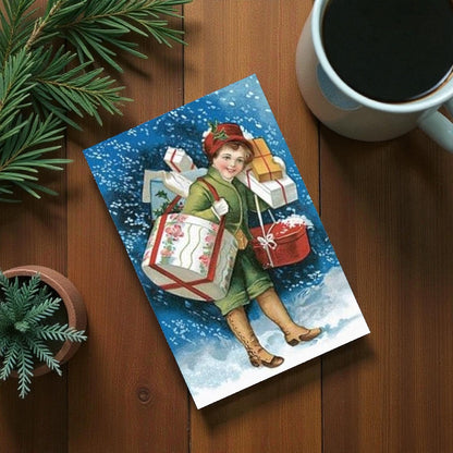 Victorian & Vintage Christmas & Holiday Card with Envelope & Seal Set