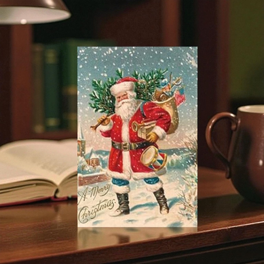 Victorian & Vintage Christmas & Holiday Card with Envelope & Seal Set