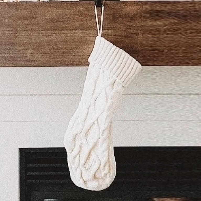 Chunky Cable Knit Christmas Stocking Bundle (Set of 3)