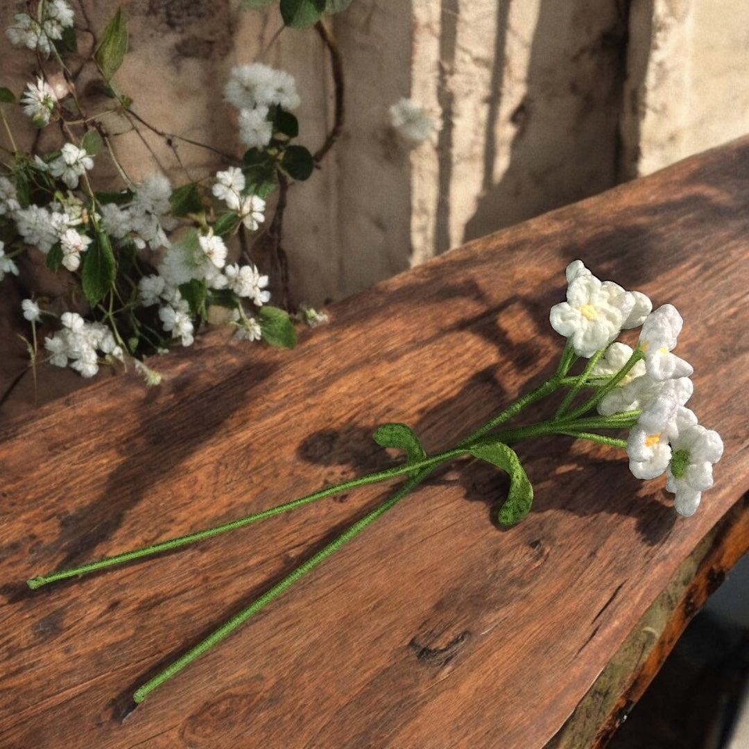 Handmade Crochet Aromatherapy Flowers : White Jasmine