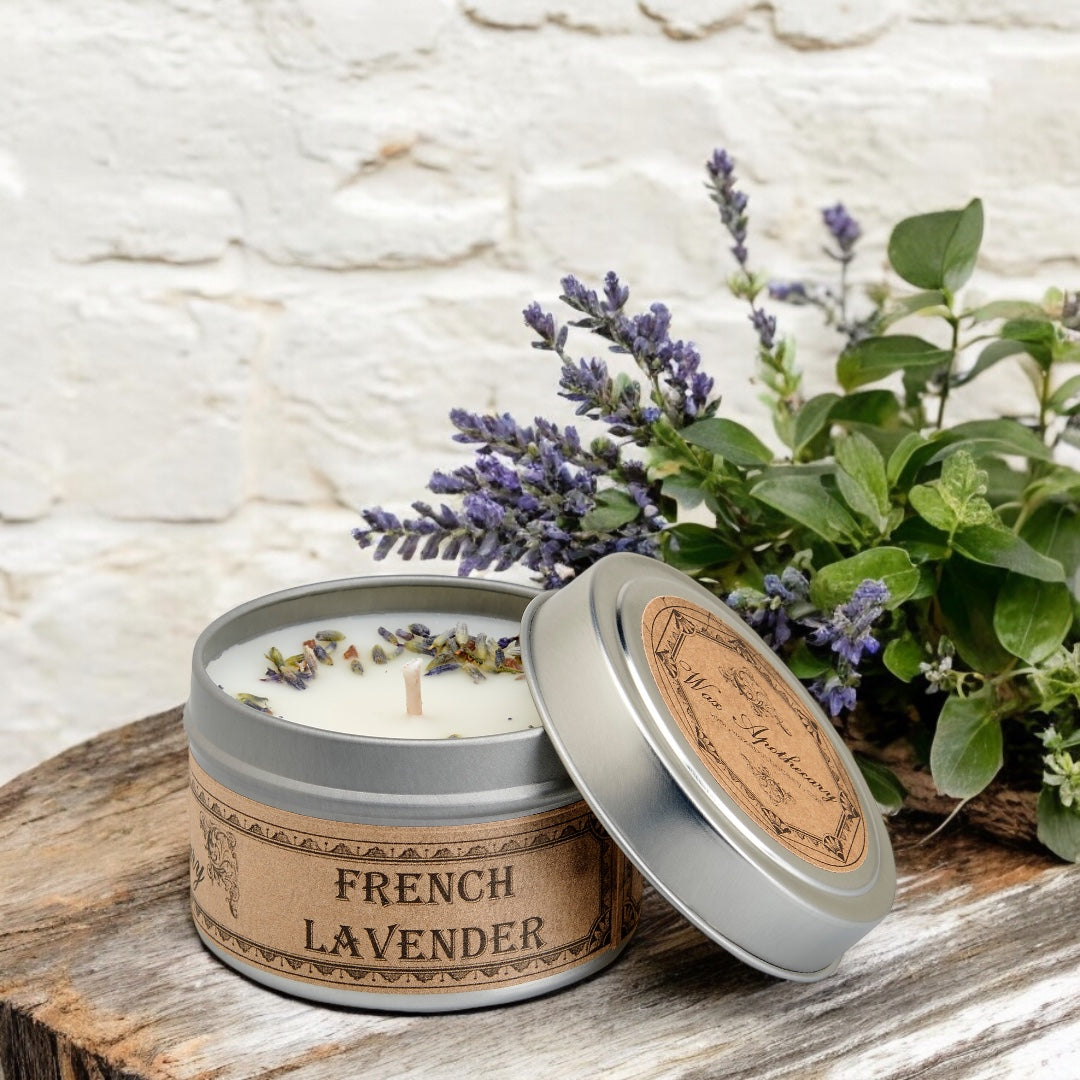 French Lavender Botanical Candle Travel Tin